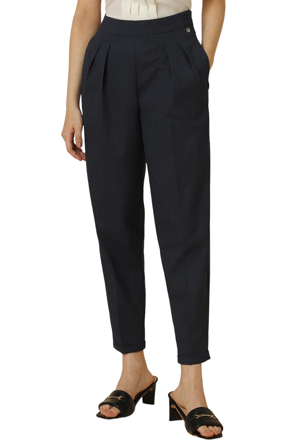 allen solly Women's Regular Fit Mid Rise Pants-picture-35