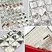 Diflart Peel and Stick Mirror Glass Mosaic Tile, 3/4 Inch Silver Square, Crystal Diamond Mirror Tile Backsplash for Kitchen Bathroom Wall, Pack of 5 Sheets