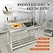VEVOR Stainless Steel Utility Sink, Free Standing Single Bowl Commercial Kitchen Sink Set w/Workbench, 39.4 x 19.1 x 37.4 in Commercial Single Bowl Sinks for Garage, Restaurant, Laundry
