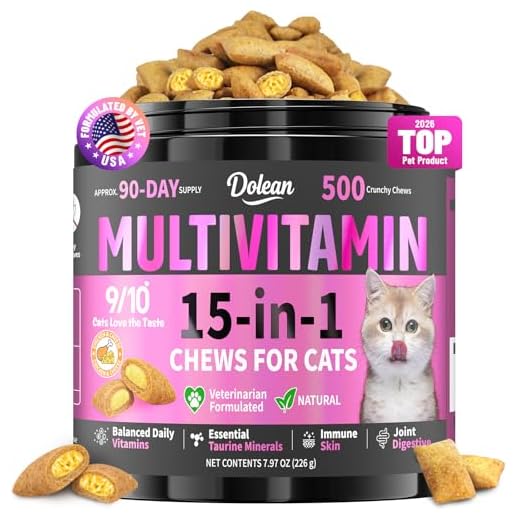 Taurine for Cats Vitamins, 15 in 1 Cat Multivitamin Immune Support, 500ct