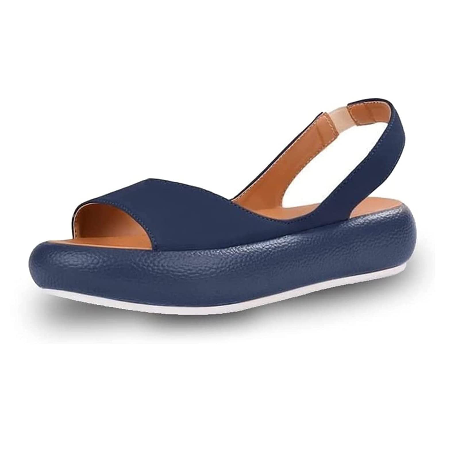 ZXTINGSummer Casual Sandals with Footbed,Orthopedic Summer Sandal,2022 Women's Walking Shoes Orthopedic Walking Sandals,Elastic Strap Slip-On Open Toe Leisure Shoe