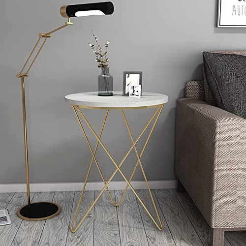 Table d'appoint de salon en marbre véritable et design épuré