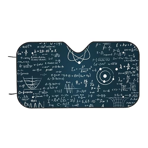 Physical Mathematics Science Formula Car Sunshade Cover Automobile Windshield Foldable Sun Visor Apply for Van Truck Trailer