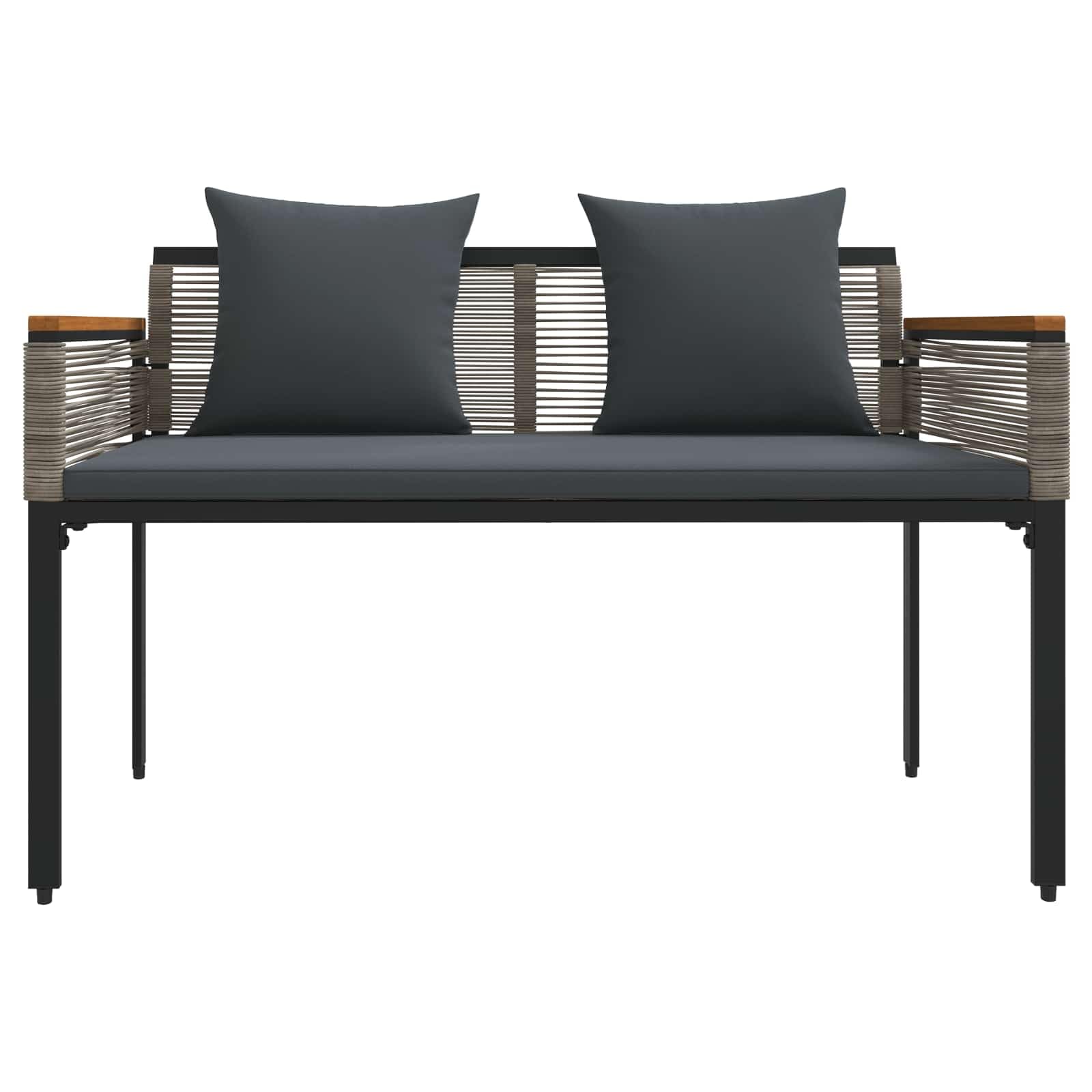 Ławka ogrodowa ciemnoszara 117 x 54 x 74,5 cm