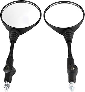 Espelho retrovisor de motocicleta, 2 peças, espelho retrovisor dobrável modificado para motocicleta, espelhos laterais redondos, espelhos laterais retrovisores universais para bicicletas esportivas Choppers Cruiser
