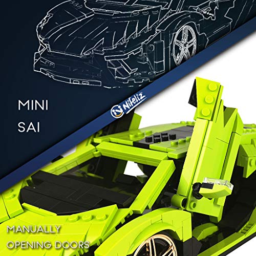 Nifeliz Mini SAI Sports Car MOC Building Blocks and Construction Toy, Adult Collectible Model Cars Set to Build, 1:14 Scale Sports Car Model (1133 Pcs)