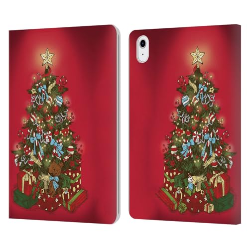 Étui Portefeuille iPad Air 11 en Cuir avec Support Arbre Festif Noël