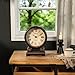 NIKKY HOME Mantel Clock, Retro Desk Clock Silent-Non-Ticking Battery Operated Wooden Mantel Clock for Living Room, Bedroom, Shelf Decoration, Fireplace, Farmhouse Decor