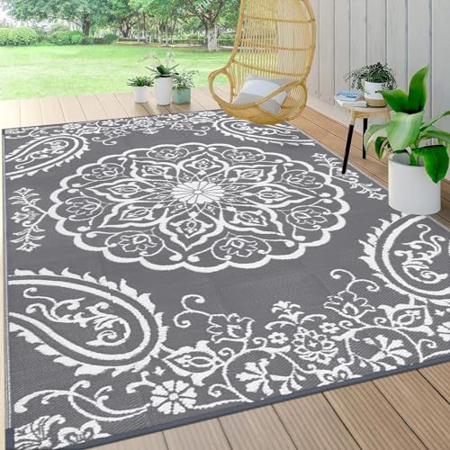 6x9 Reversible Boho Outdoor Camping Rug