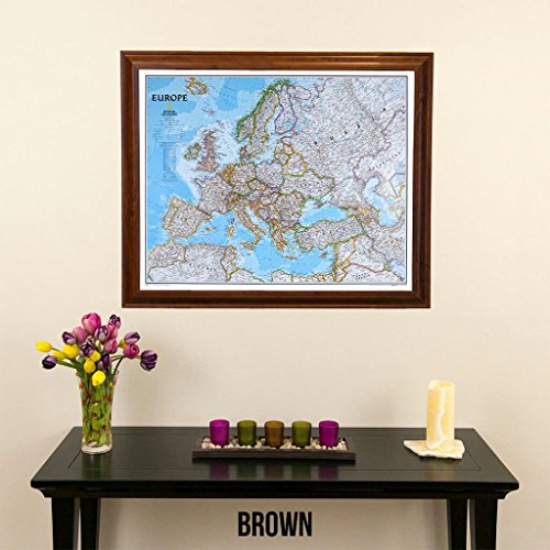 Push Pin Travel Maps Classic Europe With Brown Frame And Pins #TOP1