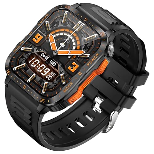 Kt79 Smart Watch da uomo, arancione, display da 1,96 pollici,...