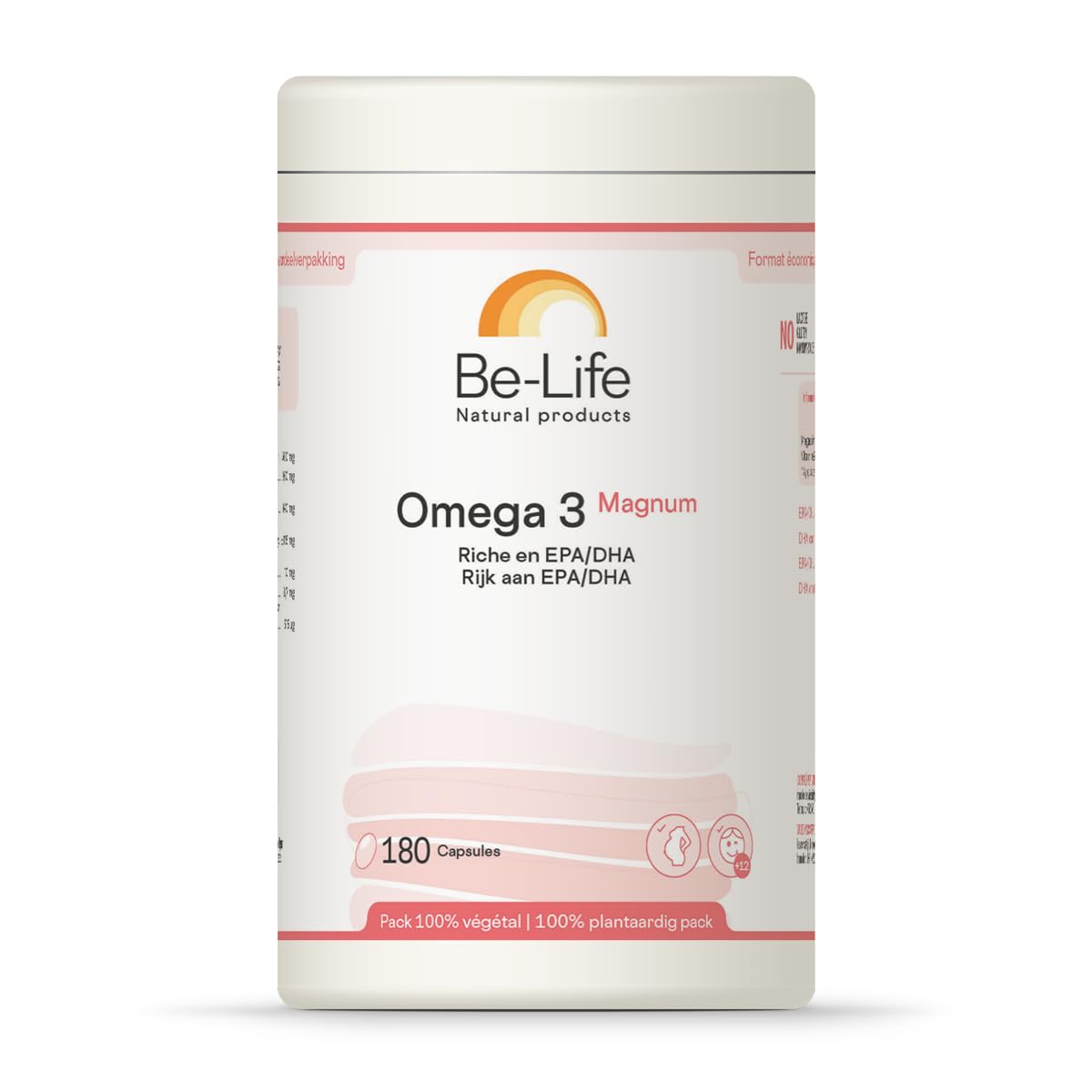 BE-LIFE | Omega 3 Magnum | EPA & DHA Hautement Dosés | Santé Cardiaque, Cerveau & Vision | Oméga-3 Triglycérides | Huile de Poisson Durable | 180 comprimés