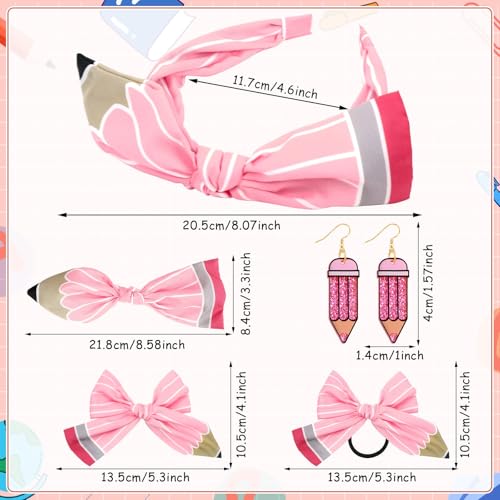 Set Accesorios para Pelo Lazos y Clips en Rosa miniatura 2