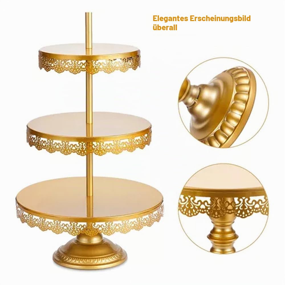 YIWEOG 7-teiliger Kuchenständer aus Metall, Desserttisch, Cupcake-Halter, Kuchen-Serviertablett, Präsentationsturm für Hochzeit, Party, Geburtstag, Jahrestag