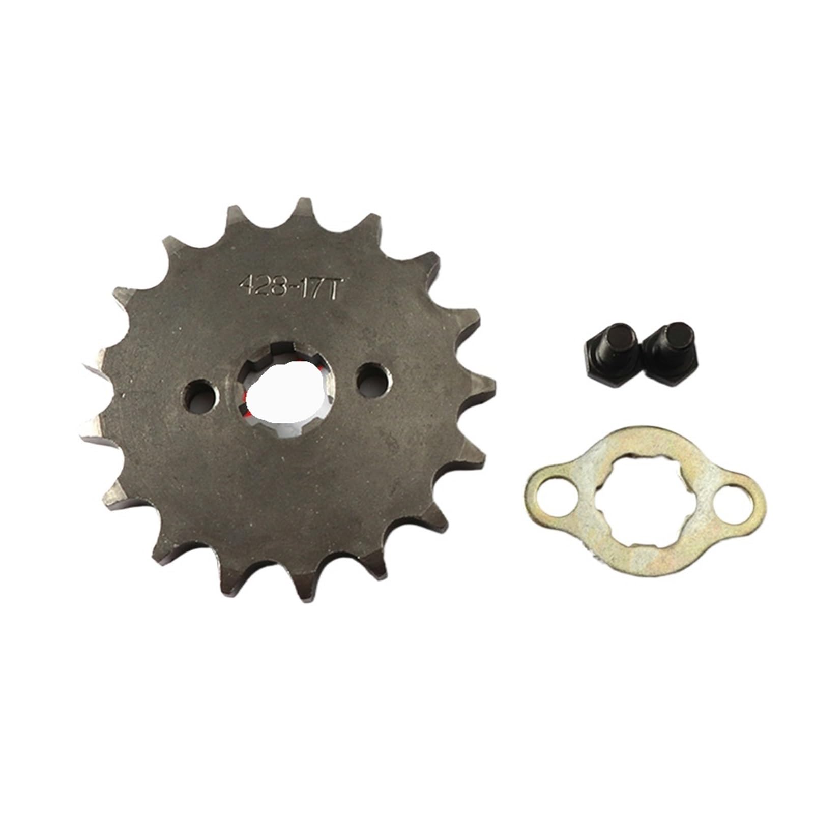 FLFHDUP Motorcycle Sprocket Motorcycle Front Engine 428# 17T Chain Sprocket With Retainer Plate Locker For Scooter Moped Dirt Pit Bike ATV Chain Sprocket(17mm)
