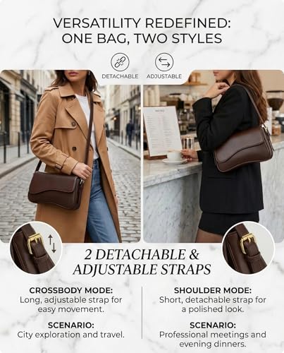 Image of Amszke Shoulder Bag for Women Y2K Crossbody Purse PU Leather Underarm Handbag 2 Adjustable Strap for Daily Commute Travel