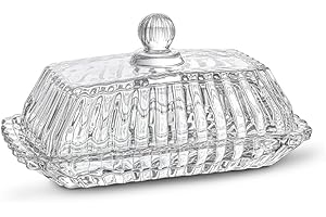 6.5" Glass Butter Dish with Lid