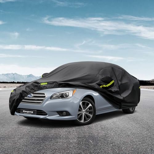 Image of Kaugung 7 Layers Car Cover Custom Fit Subaru Legacy Sedan from 2001 to 2025, Outdoor Waterproof All Weather Sun Rain Dust Snow Protection with Zipper Door.
