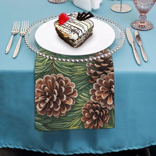 Servilletas de tela Pine Cone Border 4 unidades miniatura 4