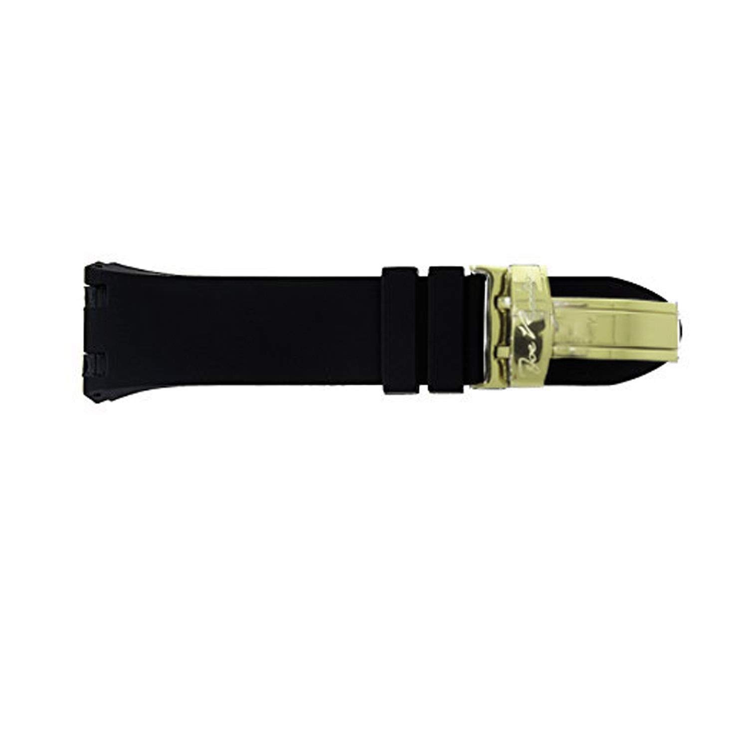 JoJo Joe Rodeo Watch Band for Panama in Black Color Rubber with Yellow Buckle