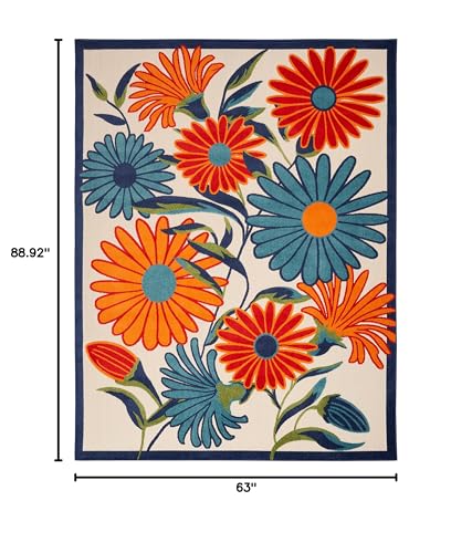 Nourison-Aloha-IndoorOutdoor-Multicolor-53-x-75-Area-Rug-Easy-Cleaning-Non-Shedding-Bed-Room-Living-Room-Dining-Room-Kitchen-5×7 Nourison Aloha IndoorOutdoor Multicolor 53 x 75 Area Rug Easy Cleaning Non Shedding Bed Room Living Room Dining Room Kitchen 5×7