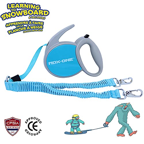 Mdxone Kids Snowboard Ski Harness Trainer With Retractable Leash And Absorb Bungees (Aqua) Winter 21-22 Yetis Logos #TOP2
