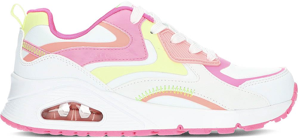 Skechers Girls Uno Gen1 Color Surge Sneaker, White, 10.5 UK