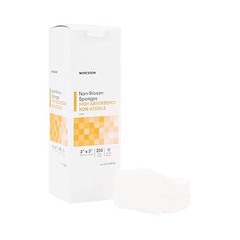 McKesson 16-40334 Medi-Pak Performance Plus Non-Woven Sponge, High Absorbency, Non-sterile, 4-Ply, 3