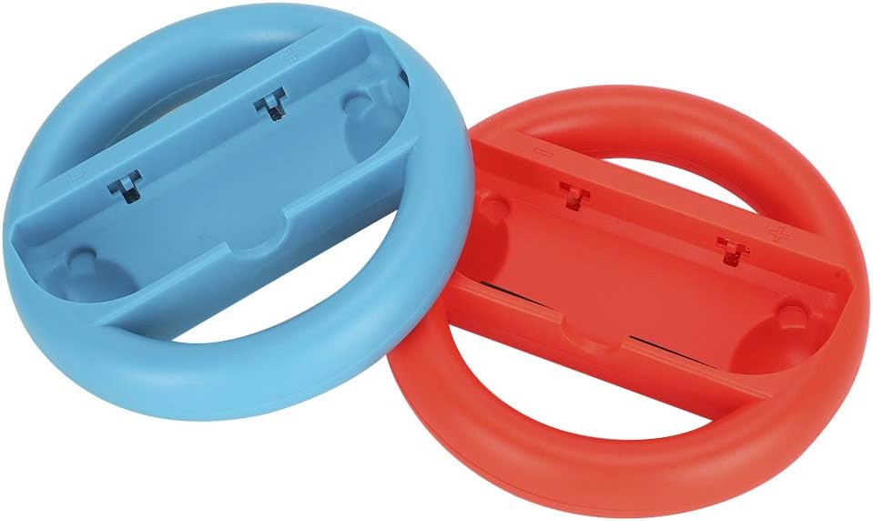 Leftwei Joy Con Race Switch Controller Steering Wheel Race Game Controller, Left-Hand and Right-Hand Racing Game Controllers for Mario Kart (Red + Blue)