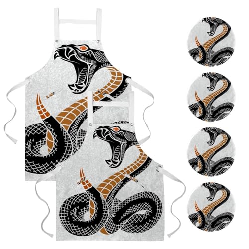Tablier de serveuse serpent multicolore idéal pour le bistrot et le nettoyage