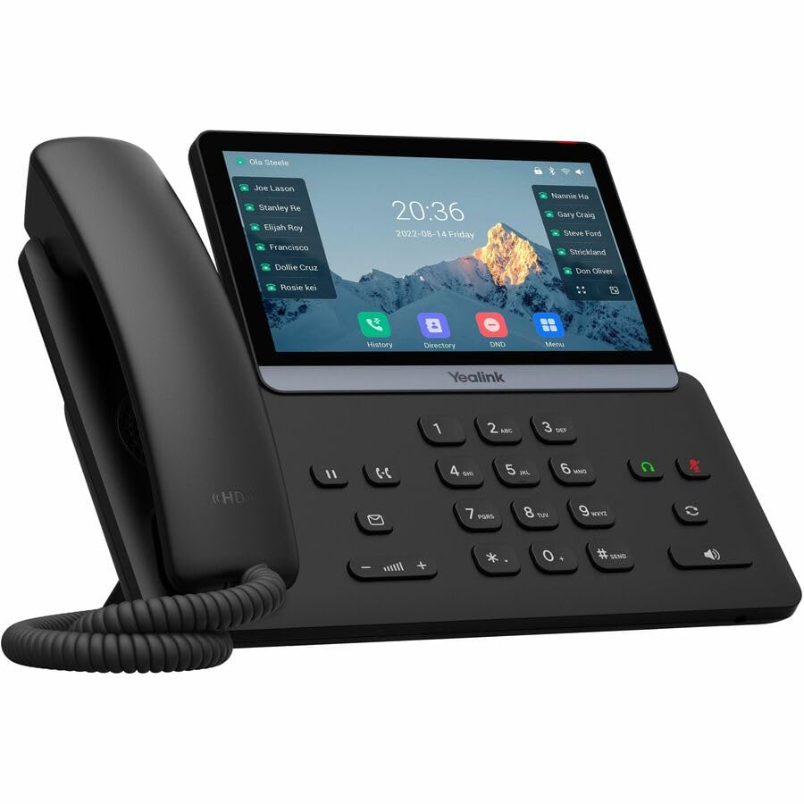 Yealink SIP-T77U â€“ 1301011 - Wi-Fi IP Phone - 16 SIP Accounts - 7-inch Color Touch Screen LCD Display - Dual-Port Gigabit Ethernet, PoE, Power Adapter Not Included