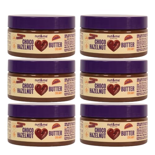 nut&me Crema Creamy Choco Hazelnut 900g | A base de avellanas y cacao | Cremosa y deliciosa | Fuente de fibra | Vegetariana | Sin conservantes | Pack 6 x 150g