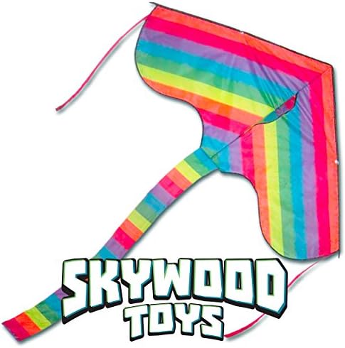 Kites For Kids - Best Easy Flyer, Rainbow Colors Large Kite (46" x 76") - Made of Tough Premium Quality Material & Includes 328 Feet (100m) of Line and String Winder That Makes Kite Flying A Breeze - Perfect for Beach or Park - Kids Love It!
