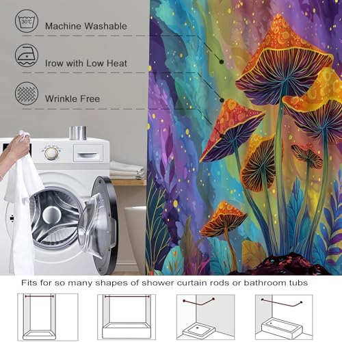 Rideau de douche imperméable violet en tissu anti-projections - 8