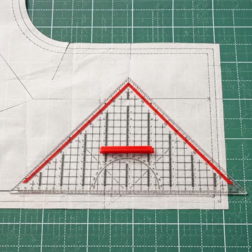 TWTCZOZ Drawing Triangle Geometric Ruler Triangular Ruler Drafting Triangle Measuring Tool with Sliding Handle Transparent Body Black Markings for Classroom Training Workshop Drawing Office 15cm - Image 5