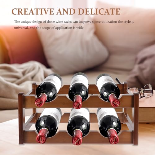Organisateur multifonction en bois pour 6 bouteilles : double couche compacte et stable
