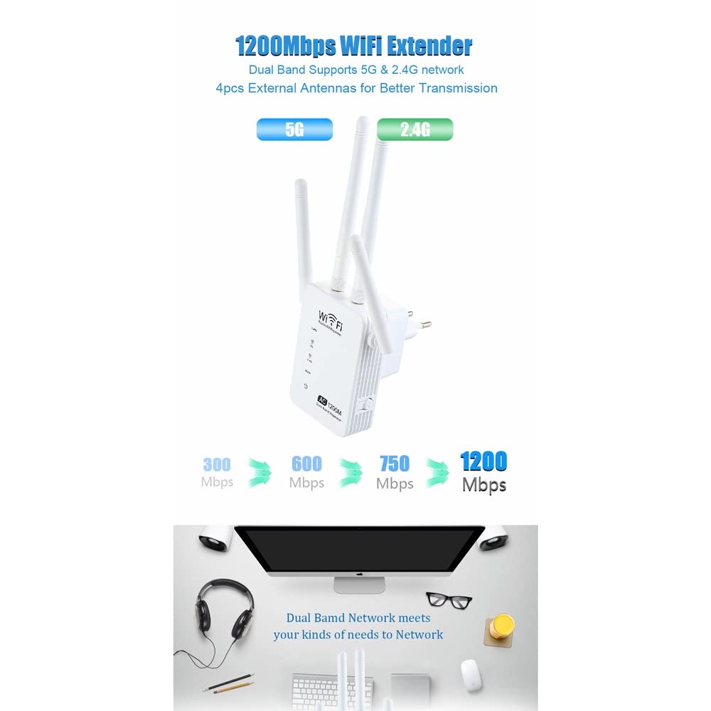 Repeater 5G 1200 Mbps Ap. Router 802.11AC Amplificatore/amplificatore/Extender Long Range Signal Booster Repetidor