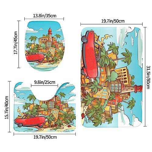 Tapis de bain microfibre absorbant VACSAX Cuba set de 3 pièces - 3