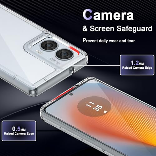 Image of Case for Motorola Edge 50 Fusion, Military Grade Drop Protection Phone Case, Yellowing Resistant, Anti-Scratch Hard PC Back, Shockproof Hard Ultra-Thin Protective Cover, Clear