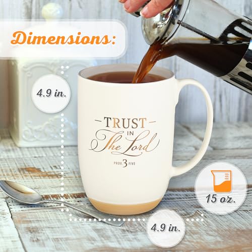 Taza de cerámica blanca con base de arcilla 15 oz miniatura 3