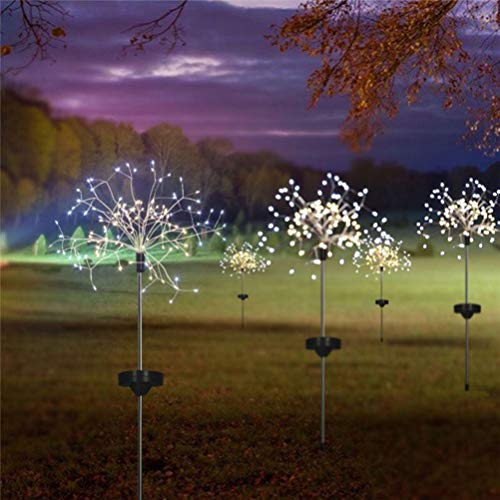 Uonlytech Solar Powered Dandelion Garden Lights Waterproof 153 LEDs Solar Firework Decorative Lights for Yard Pathway Outdoor