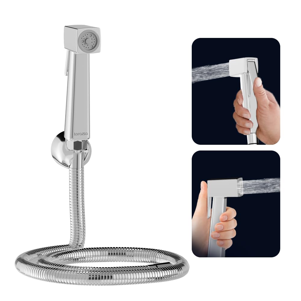 Lorazzo Quad Health Faucet-Chrome Body- Complete Set with 60 inches (1-Meter) SS 304 Hose Pipe, Wall Hook & Screws| Jet Spray for Toilet-1-Year Lorazzo Limited Warranty (B0D91WZVPJ) Amazon Price History, Amazon Price Tracker