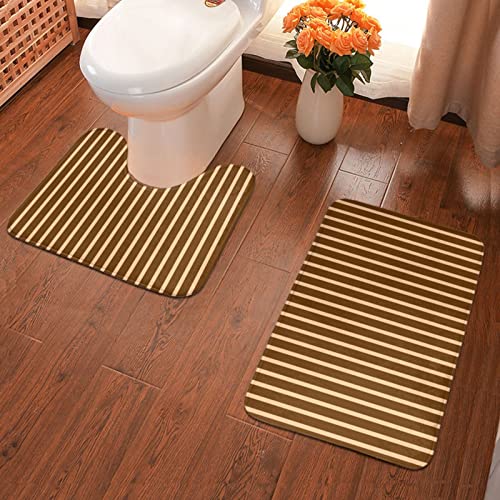 Badvorleger-Set mit braunen Streifen, 2-teilig Cover