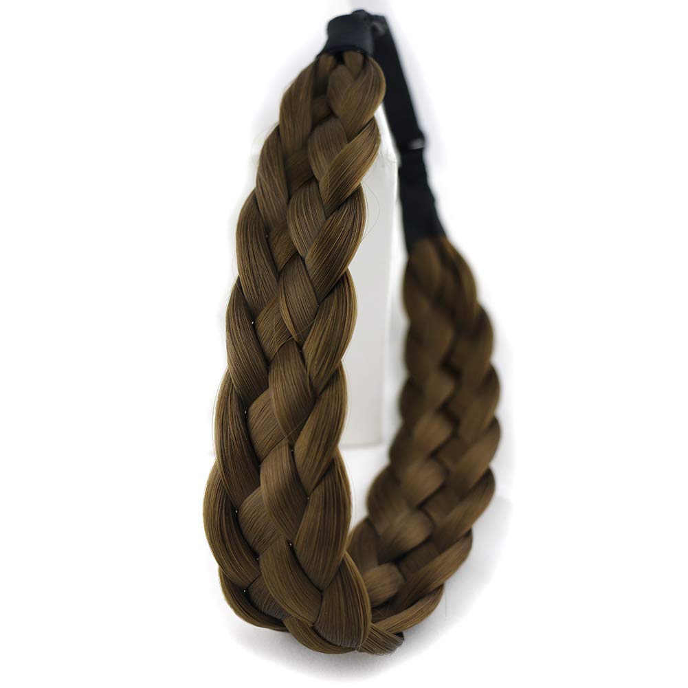 Fashion Synthetic Hair Braided Headband Classic Chunky Wide Plaited Braids Elastic Multi-Color Women Beauty accessories (6#)