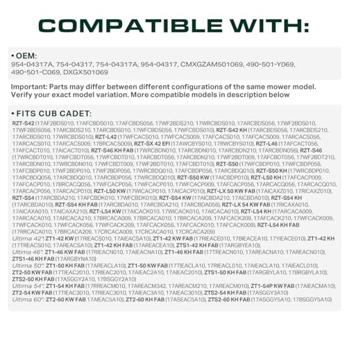 Image of UDC Parts 954-04317A Drive Belt Replacement for Cub Cadet 954-04317 490-501-C069 MTD Troy Bilt Craftsman 754-04317 754-04317A 490-501-Y069 RZT S42 RZT-S46 RZT-L46 RZT-S50 / Aramid Cord /67 inches