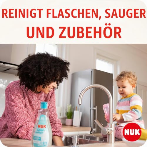 NUK-Babyflaschenreiniger | 500 ml | Ideal zur Reinigung von Babyflaschen, Saugern und Zubehör | Duftstofffreier Reiniger | pH-neutral… – Ansicht 2