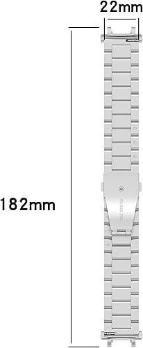 Miniatura 2 de TenCloud Paquete de 2 correas para reloj T-Rex 2 compatibles con Amazfit T-Rex 2, de acero inoxidable sólido, correas de reloj de metal para Amazfit