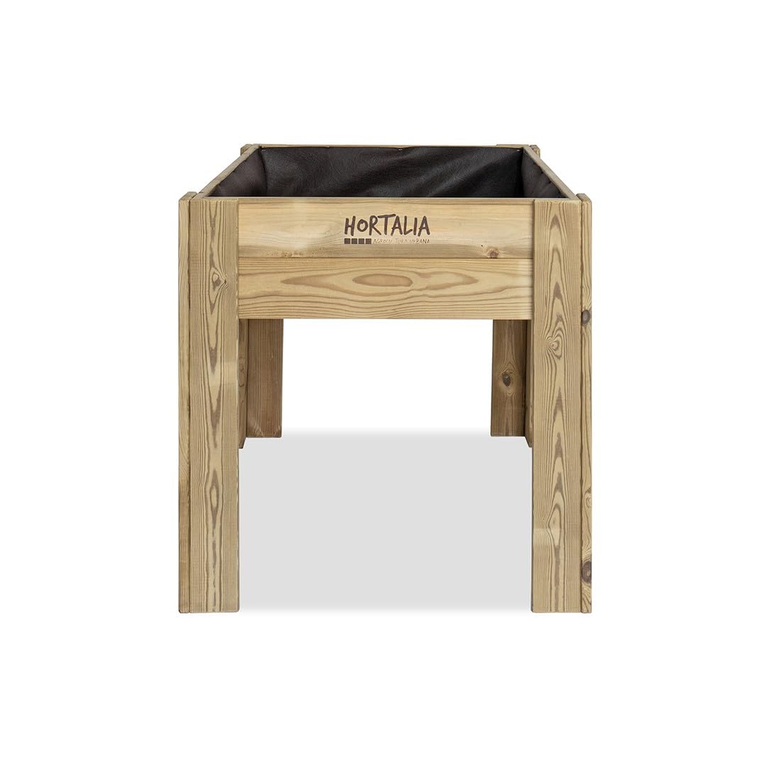Hortalia Huerto Urbano - Jardinera de Madera Mesa de Cultivo - Protección Autoclave Nivel IV - Gardenbrico (L80)