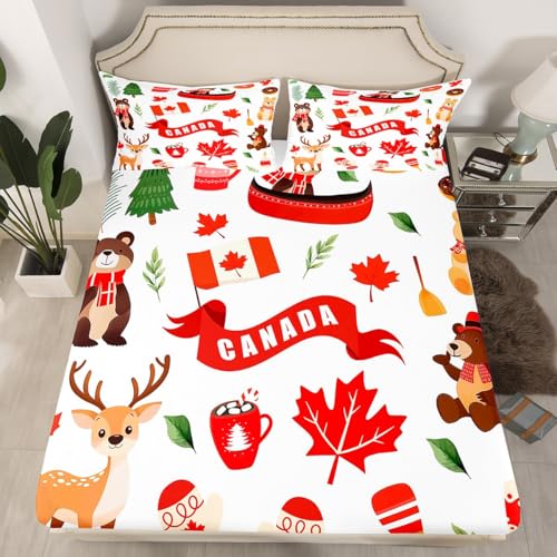 Erosebridal Canada Trip Fitted Sheet Twin 2Pcs