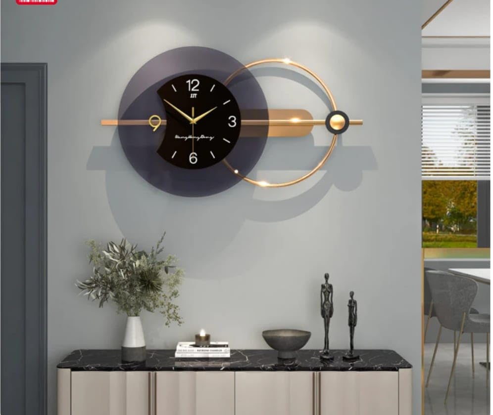 Art House Designer Metal Wall Clock for Home Offices (Mirror) 37 inch *21 inch (powdercoated and Lacquered to Ensure rustfree and no Fading Color)-image-44